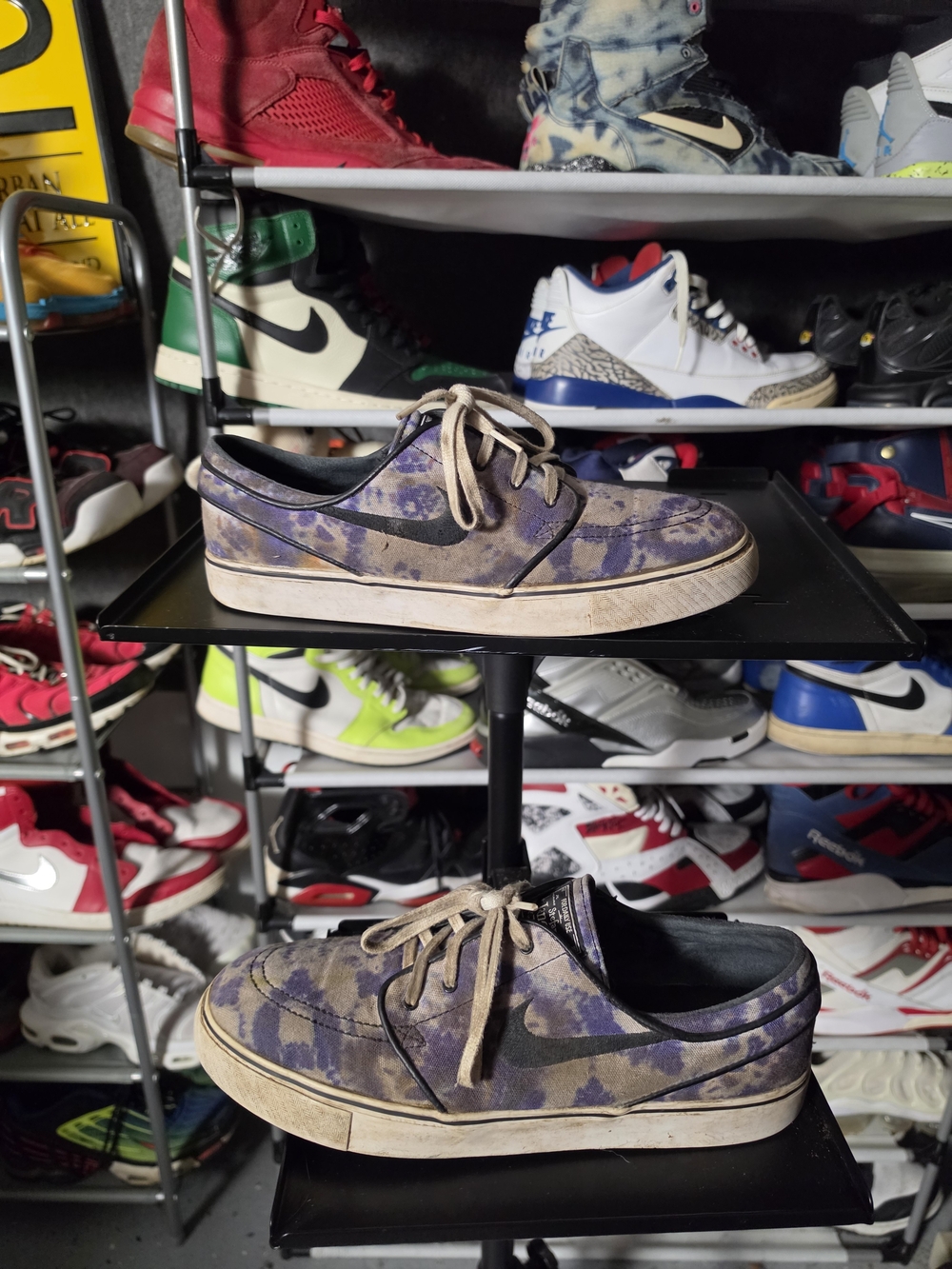🔥 Nike Men’s Size 10.5 Low-Top Canvas Sneakers Purple/Black Tie-Dye Janoski